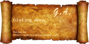 Giefing Anna névjegykártya